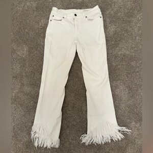 Pistola White Fringed Women's Jeans